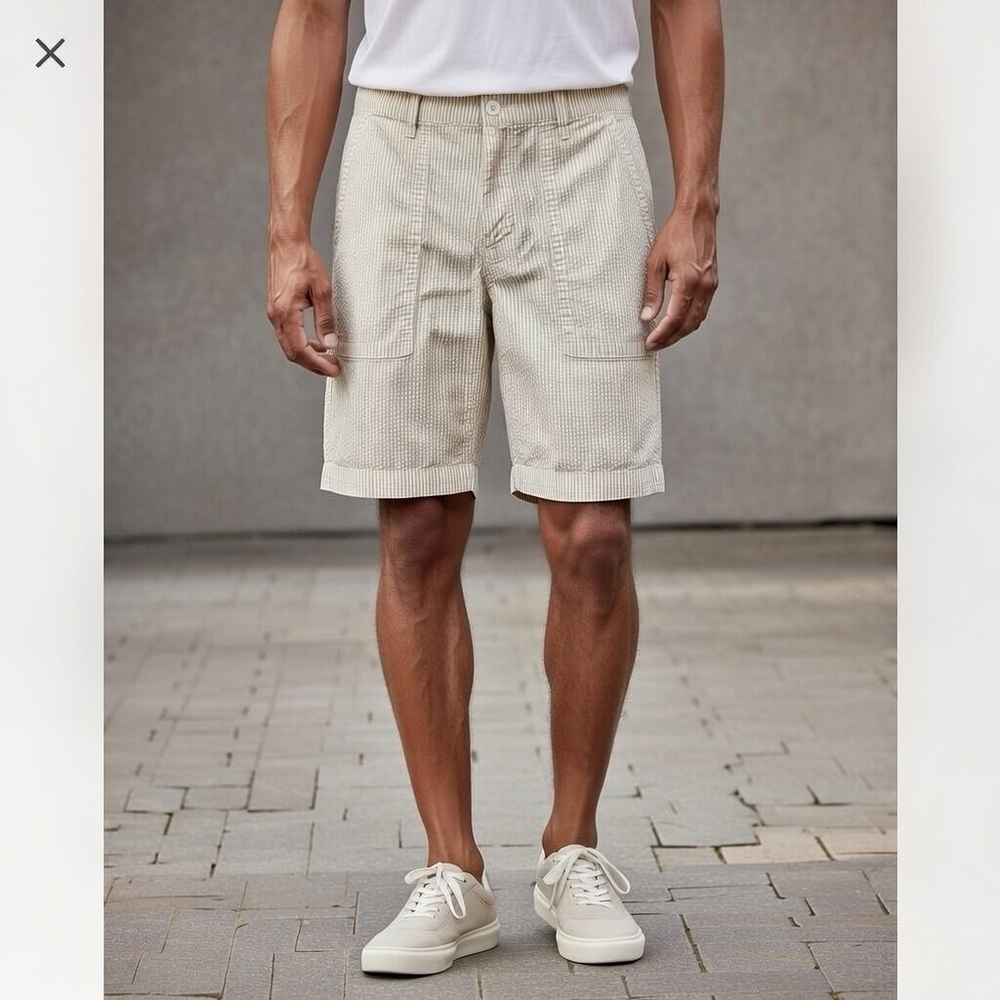 Men’s Five Four Los Angeles Seersucker Shorts Size 33 Classic Fit